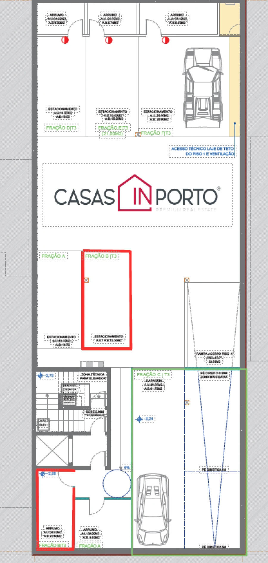 Apartamento T3 para Venda em Glória e Vera Cruz Planta 2