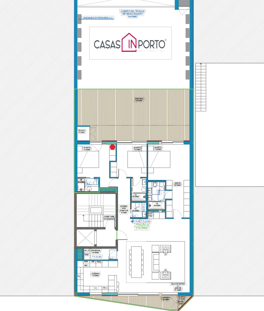 Apartamento T3 para Venda em Glória e Vera Cruz Planta 1