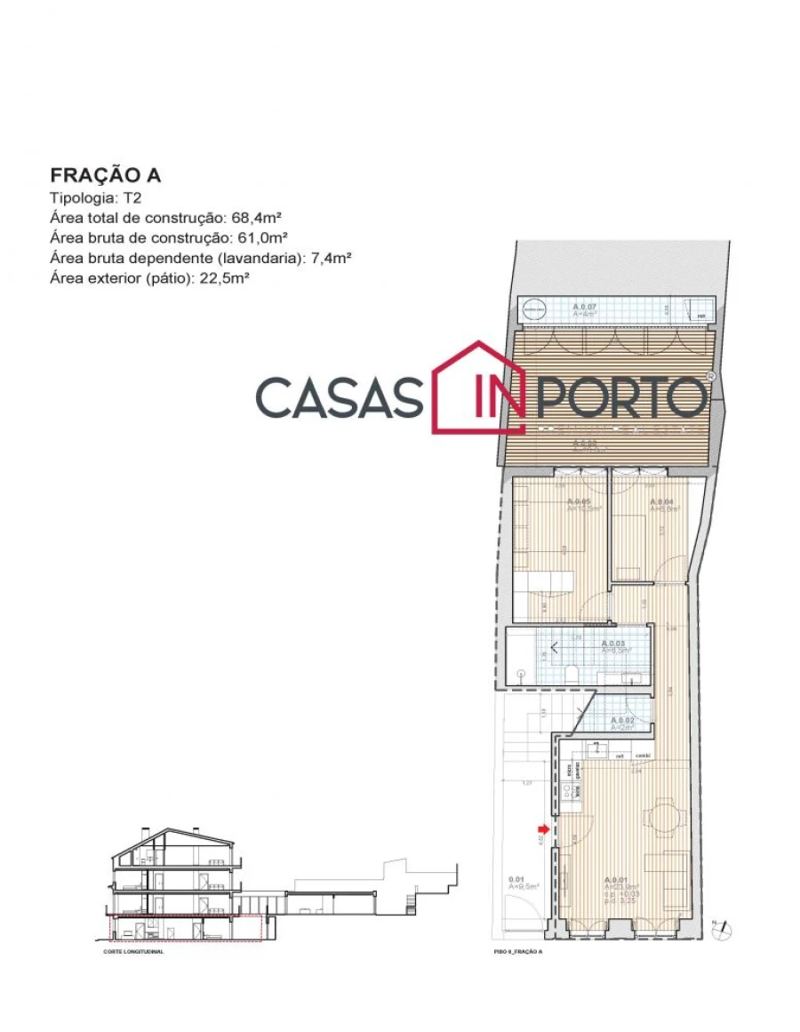 Apartamento T2 para Venda em Bonfim Planta 1