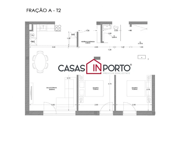 Apartamento T2 para Venda em Campanhã Planta 1