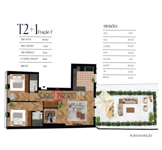 Apartamento T2 para Venda em Cedofeita, Santo Ildefonso, Sé, Miragaia, São Nicolau e Vitória Planta 1
