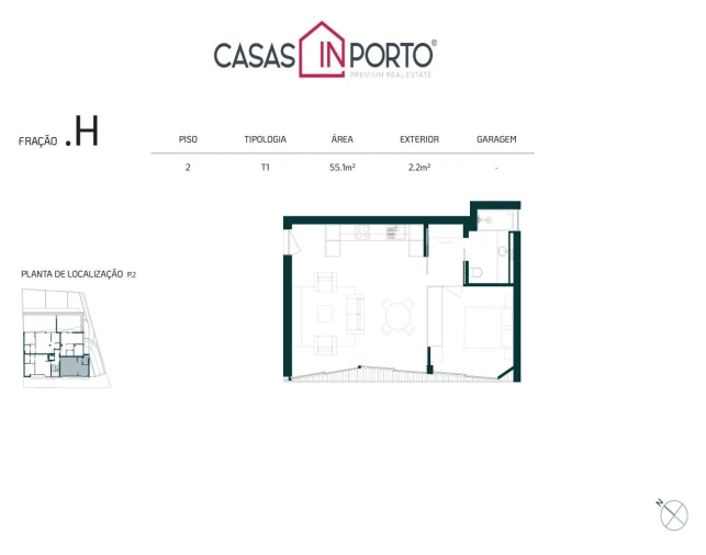 Apartamento T1 para Venda em Campanhã Planta 1