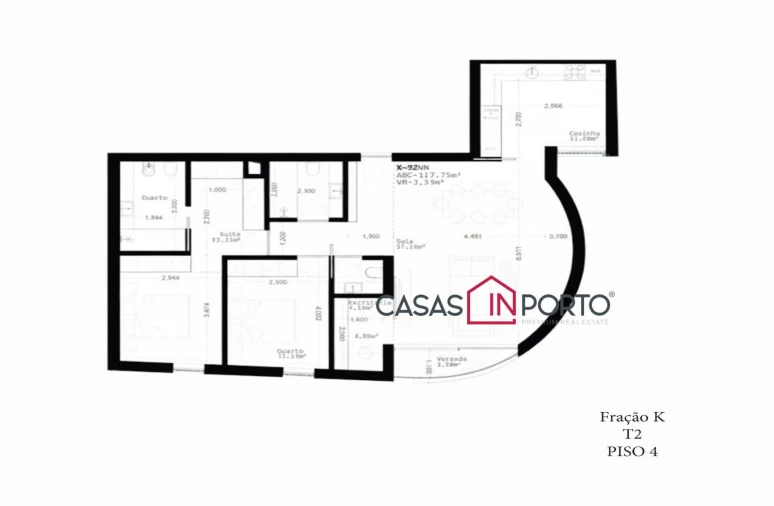 Apartamento T2 para Venda em Paranhos Planta 1
