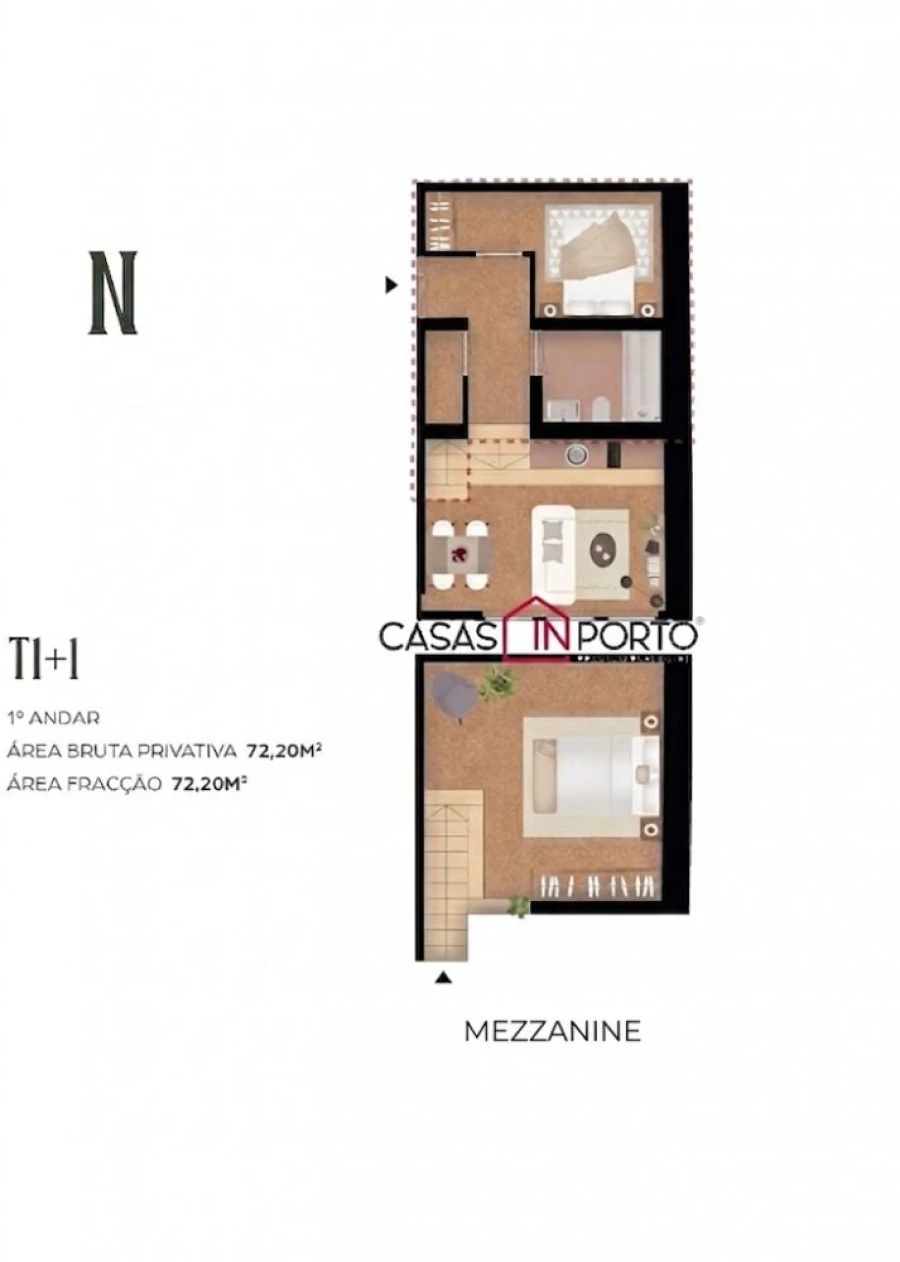 Apartamento T2 para Venda em Paranhos Planta 1