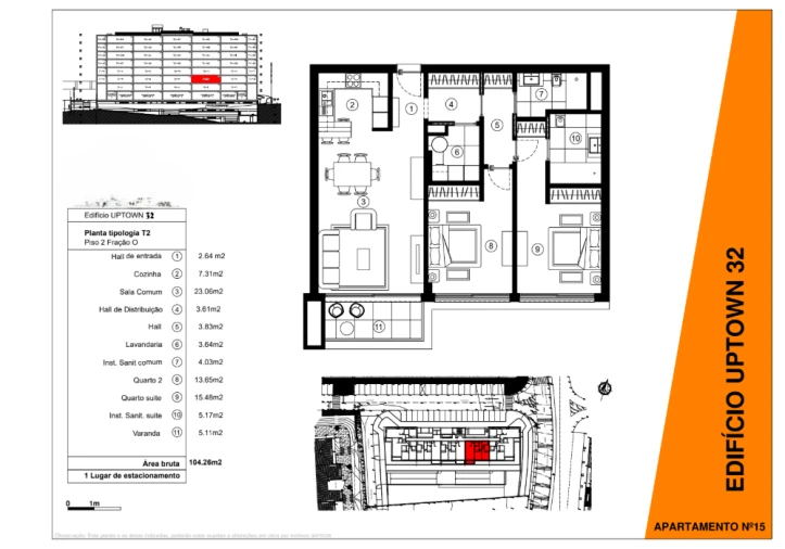 Apartamento T2 para Venda em São Martinho Planta 1