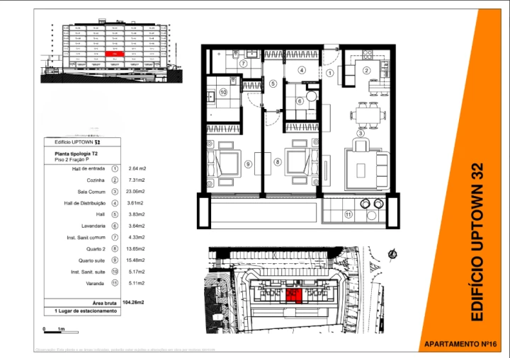 Apartamento T2 para Venda em São Martinho Planta 1