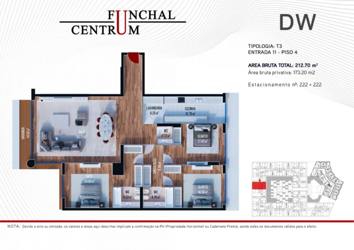 Apartamento T3 para Venda em Funchal (Se) Planta 1