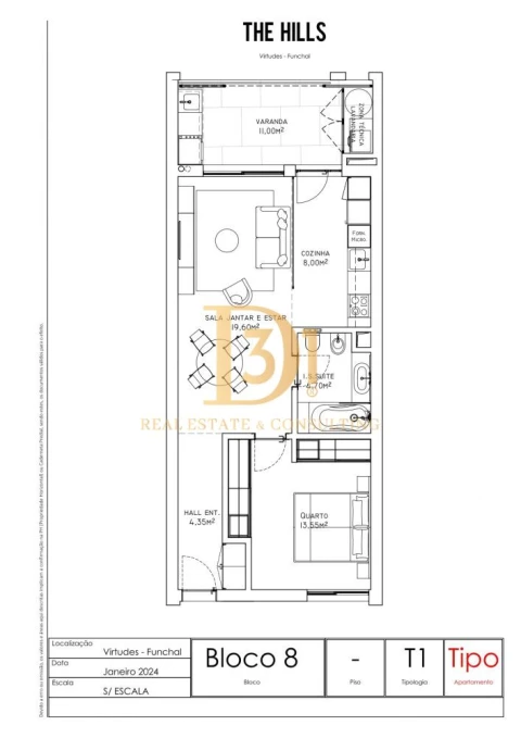Apartamento T1 para Venda em São Martinho