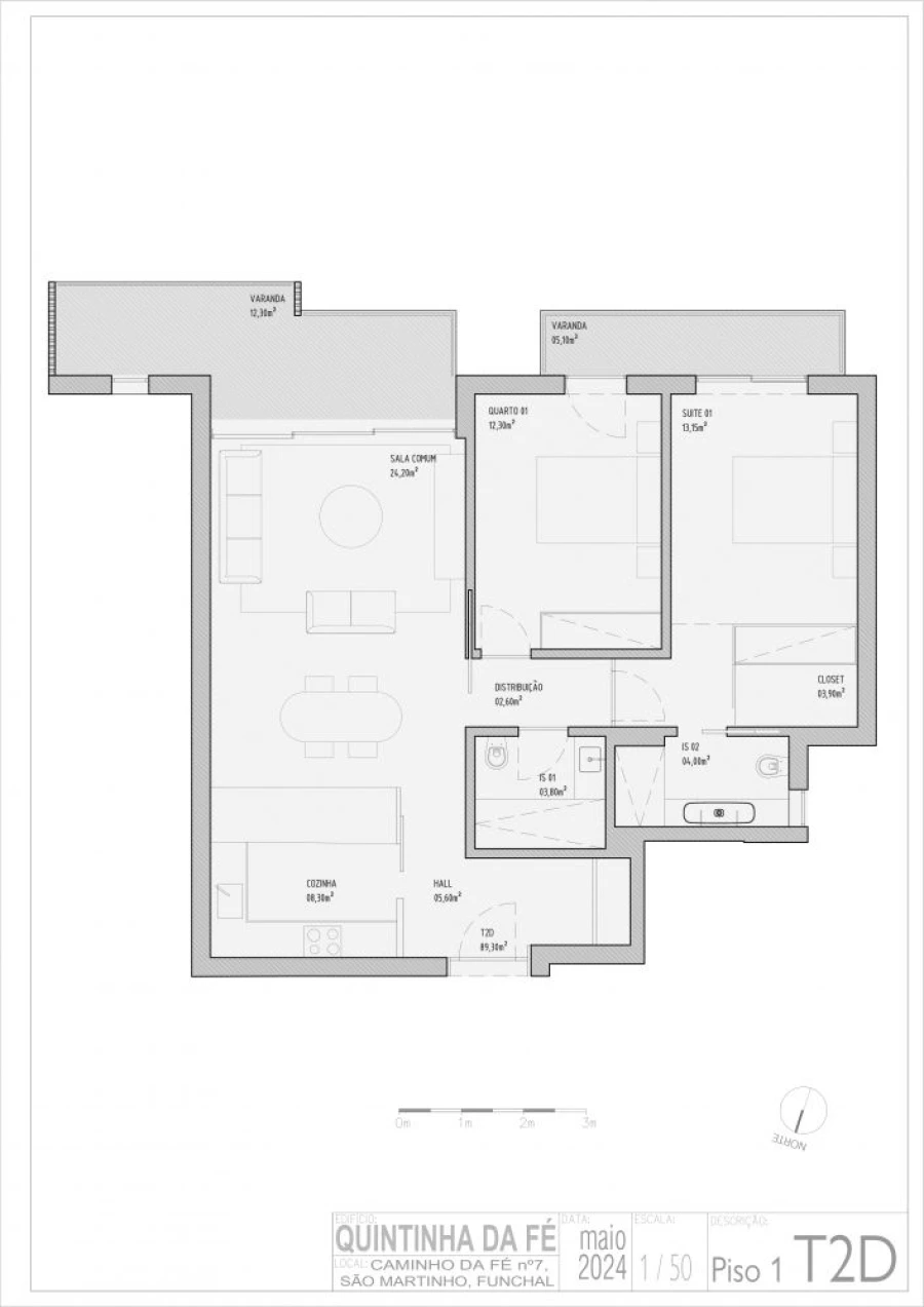 Apartamento T2 para Venda em São Martinho Planta 1