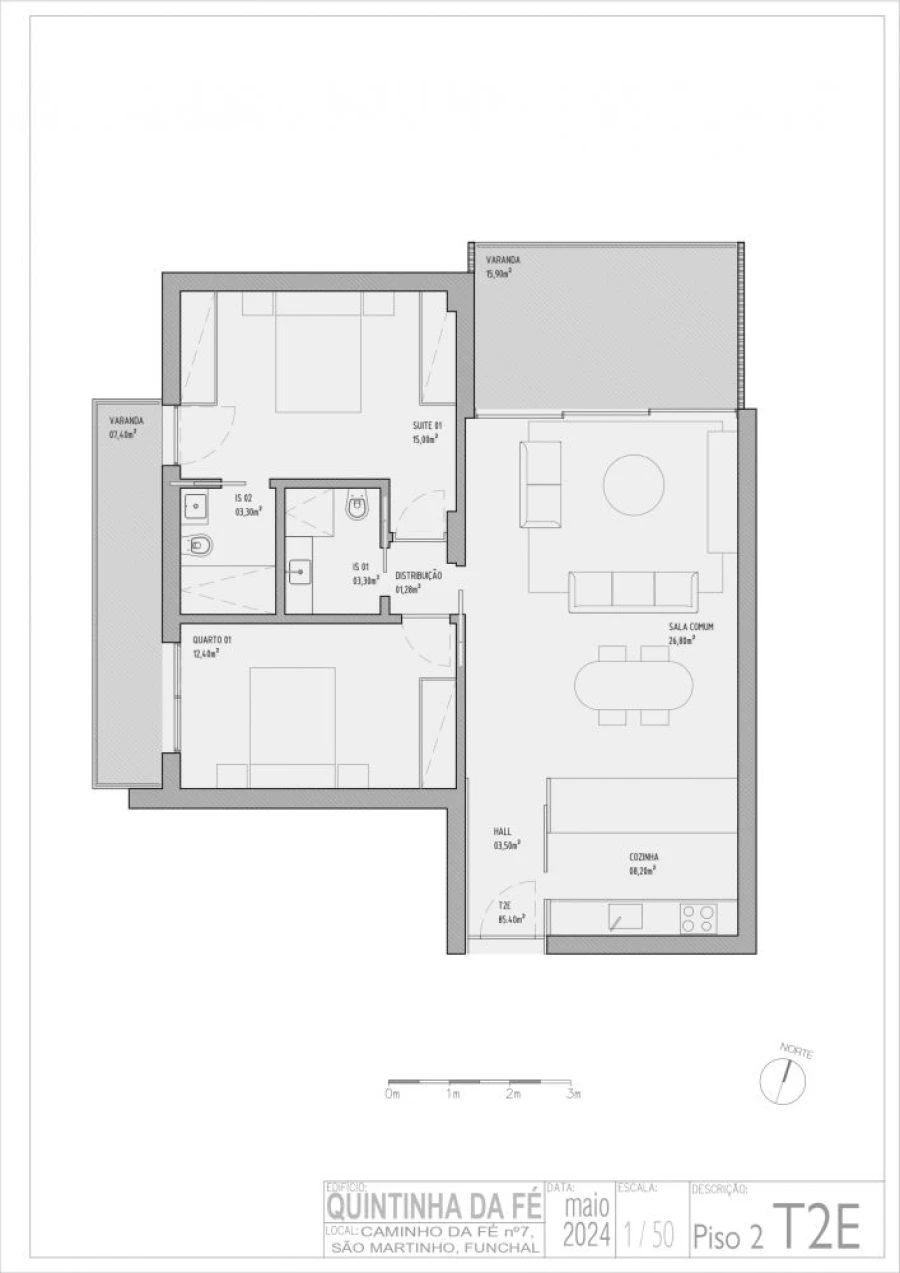 Apartamento T2 para Venda em São Martinho Planta 1