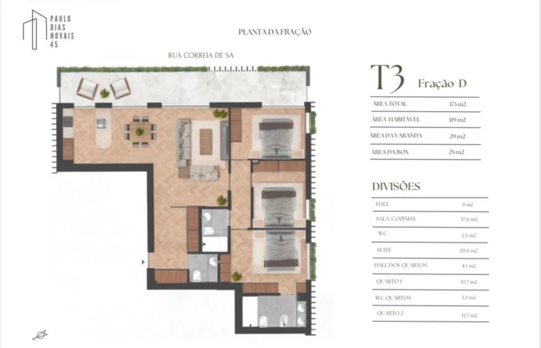 Apartamento T3 para Venda em Lordelo do Ouro e Massarelos Planta 1