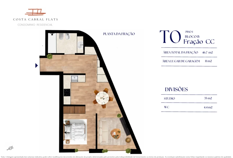 Apartamento T0 para Venda em Paranhos Planta 1