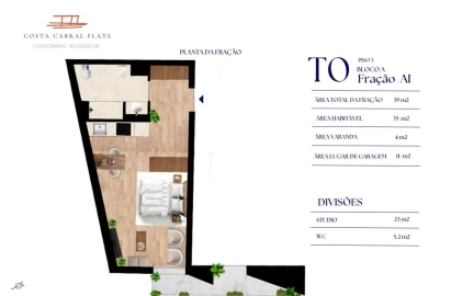 Apartamento T0 para Venda em Paranhos