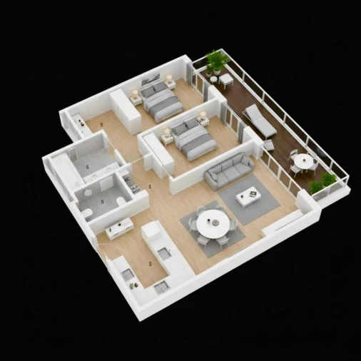 Apartamento T2 para Venda em Canidelo Planta 2