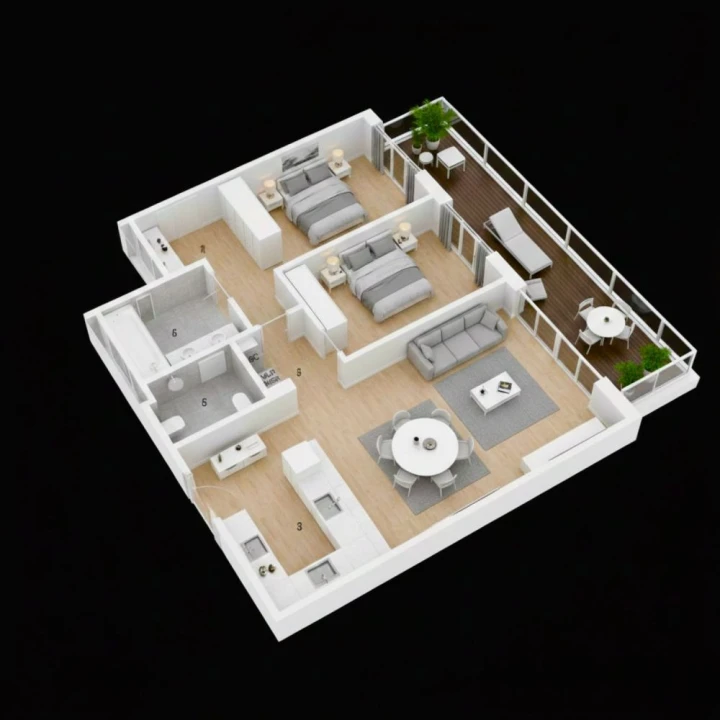 Apartamento T2 para Venda em Canidelo Planta 2