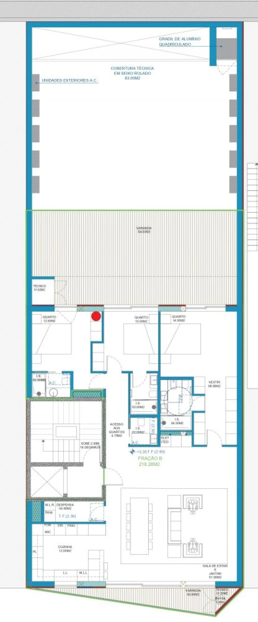 Apartamento T3 para Venda em Glória e Vera Cruz Planta 2