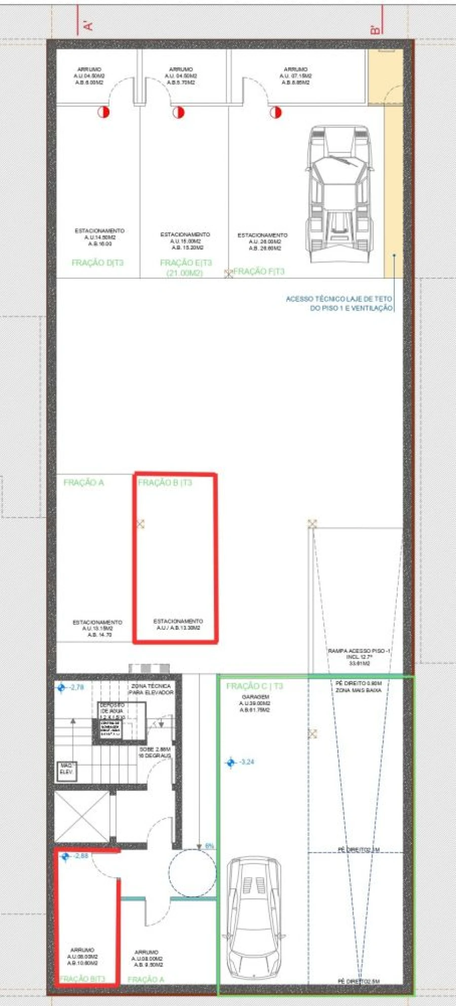 Apartamento T3 para Venda em Glória e Vera Cruz Planta 1