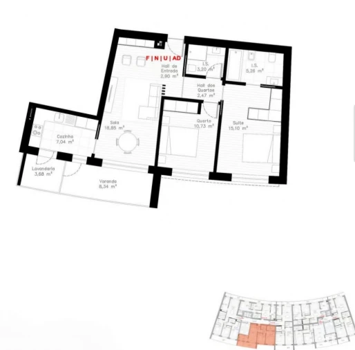 Apartamento T2 para Venda em Esgueira Planta 1
