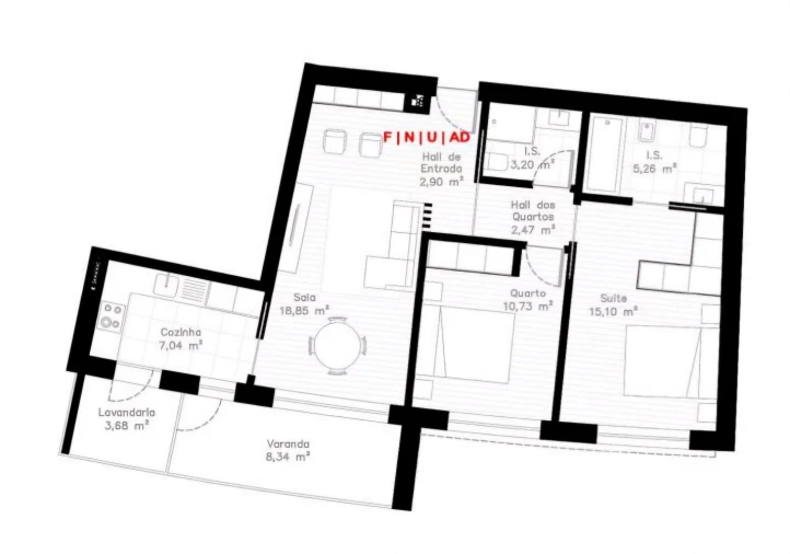 Apartamento T2 para Venda em Esgueira Planta 2