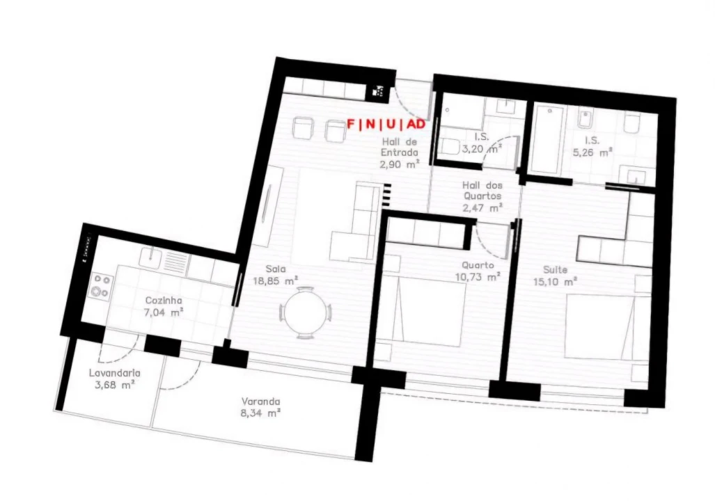 Apartamento T2 para Venda em Esgueira Planta 2