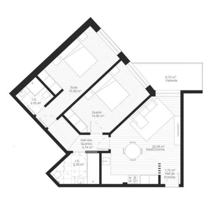Apartamento T2 para Venda em Esgueira Planta 2