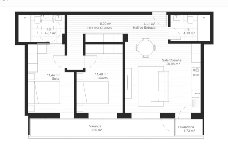 Apartamento T2 para Venda em Esgueira Planta 2