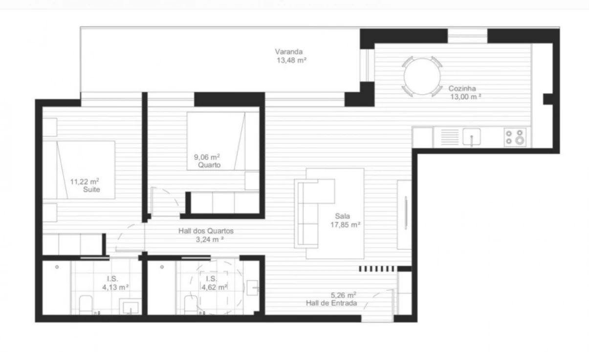 Apartamento T2 para Venda em Esgueira Planta 2