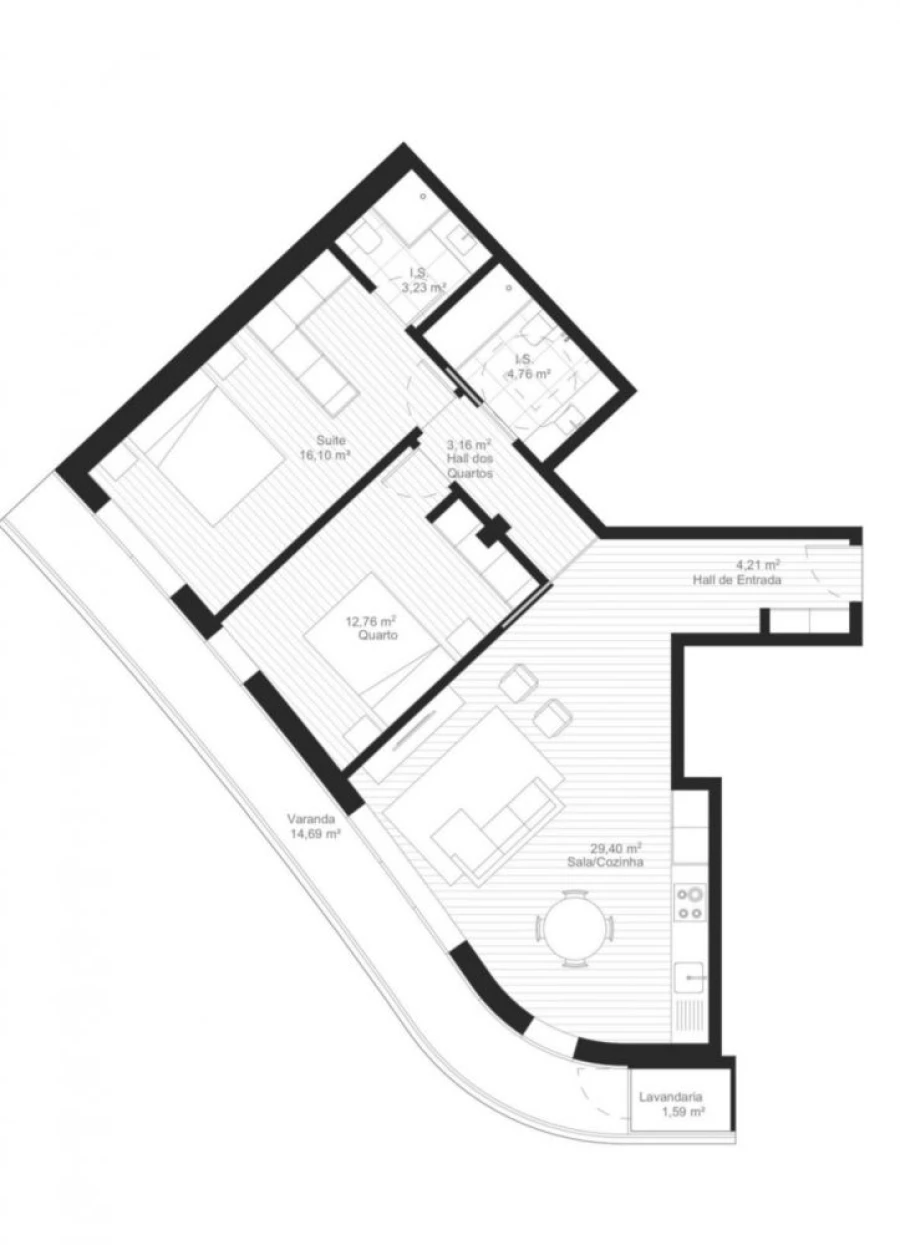 Apartamento T2 para Venda em Esgueira Planta 2