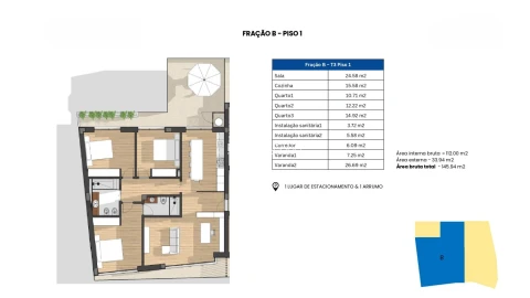 Apartamento T3 para Venda em Glória e Vera Cruz