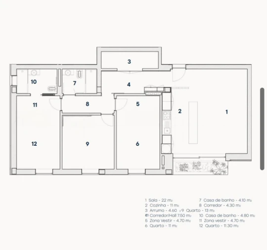 Apartamento T3 para Venda em Oliveira do Bairro Planta 1