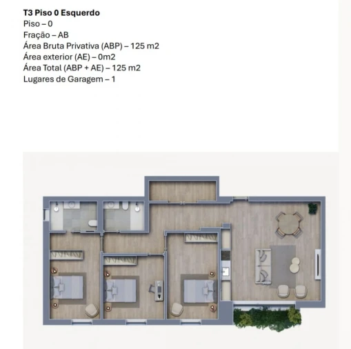 Apartamento T3 para Venda em Oliveira do Bairro Planta 3