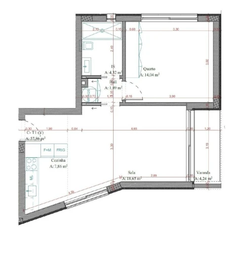 Apartamento T1 para Venda em Glória e Vera Cruz