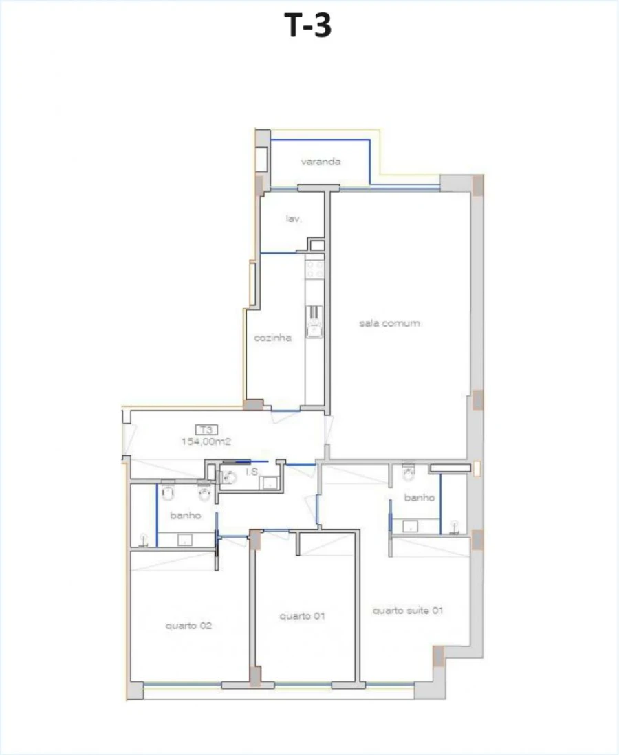 Apartamento T3 para Venda em Ramalde Planta 1