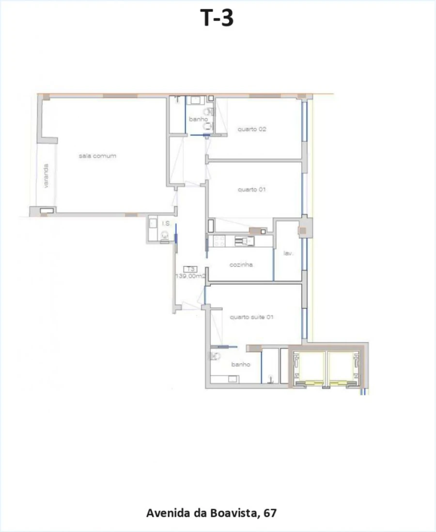 Apartamento T3 para Venda em Ramalde Planta 1