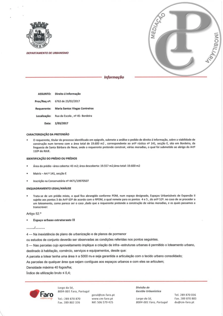 Terreno para Venda em Santa Barbara de Nexe Foto 6