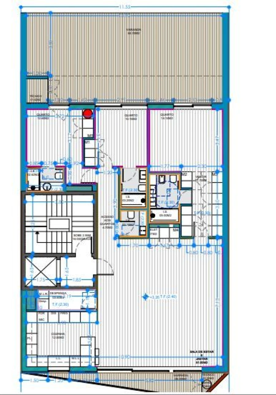 Apartamento T3 para Venda em Glória e Vera Cruz Planta 1