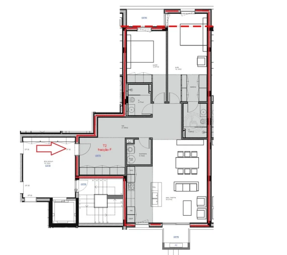 Apartamento T2 para Venda em São Bernardo Planta 1