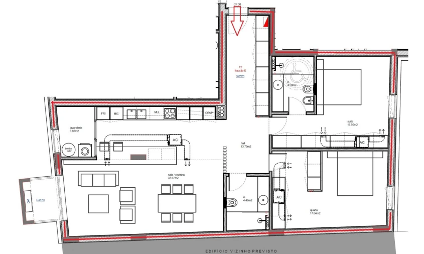 Apartamento T2 para Venda em São Bernardo Planta 1