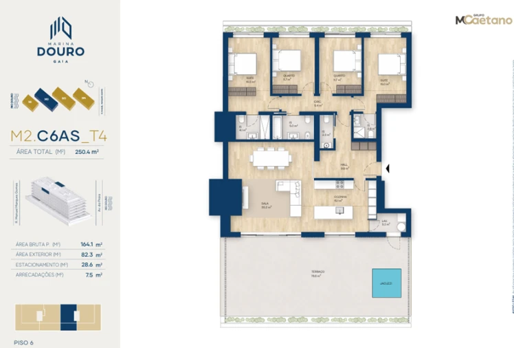 Apartamento T4 para Venda em Santa Marinha e São Pedro da Afurada Planta 1