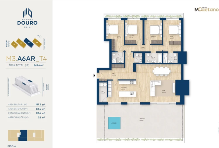 Apartamento T4 para Venda em Santa Marinha e São Pedro da Afurada Planta 1