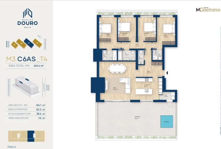 Apartamento T4 para Venda em Santa Marinha e São Pedro da Afurada Planta 1