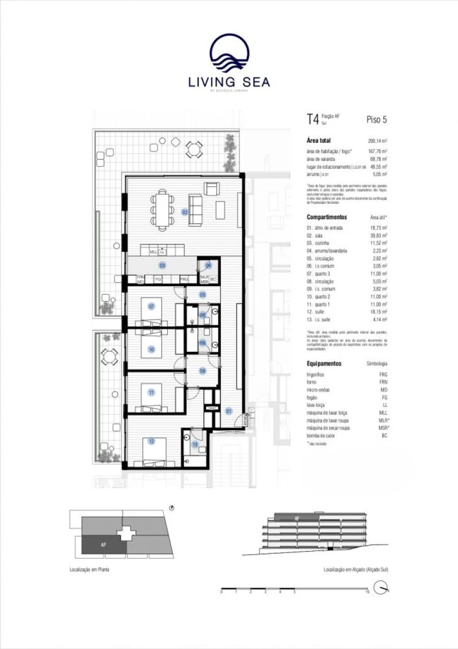 Apartamento T4 para Venda em Canidelo Planta 1