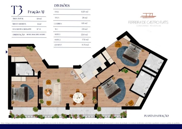 Apartamento T3 para Venda em Bonfim Planta 1