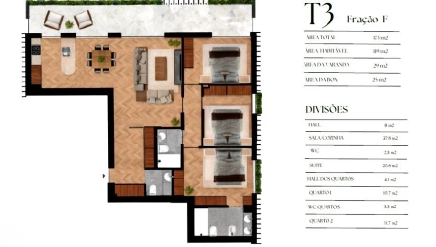 Apartamento T3 para Venda em Lordelo do Ouro e Massarelos Planta 1
