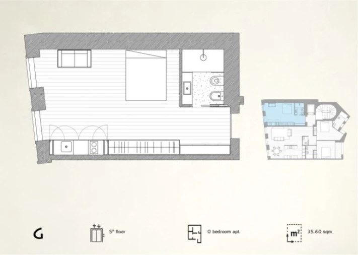 Apartamento T0 para Venda em Cedofeita, Santo Ildefonso, Sé, Miragaia, São Nicolau e Vitória Planta 1