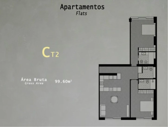 Apartamento T2 para Venda em Cedofeita, Santo Ildefonso, Sé, Miragaia, São Nicolau e Vitória Planta 2