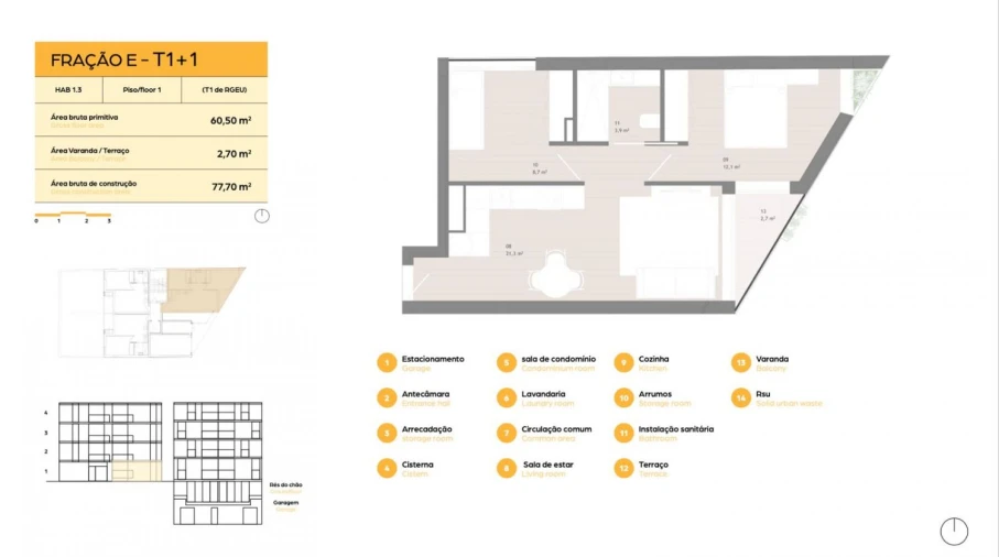 Apartamento T1 para Venda em Matosinhos e Leça da Palmeira Planta 2