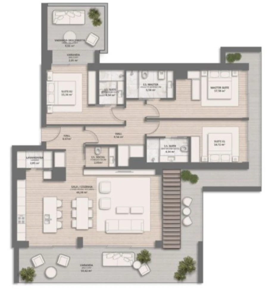Apartamento T3 para Venda em Quarteira Planta 1