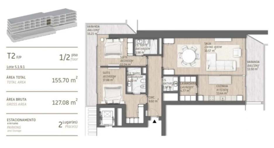 Apartamento T2 para Venda em Quarteira Planta 1