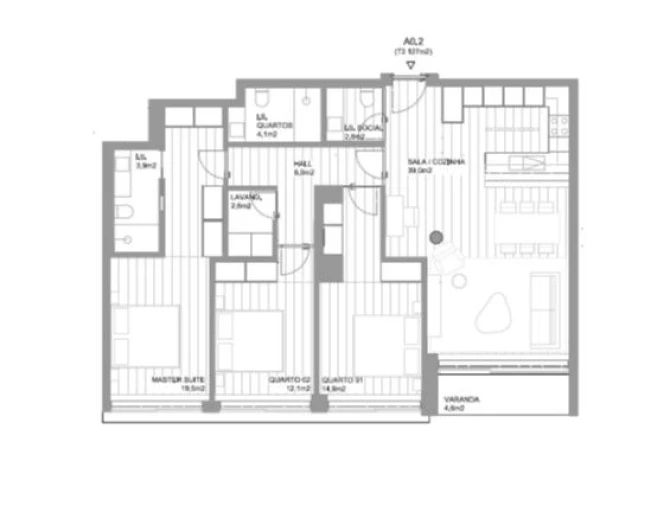 Apartamento T3 para Venda em Vila do Conde Planta 1
